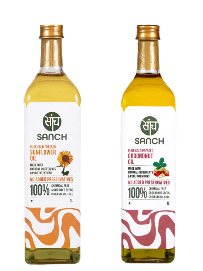 Cold Pressed Sunflower Oil & Groudnut Oil