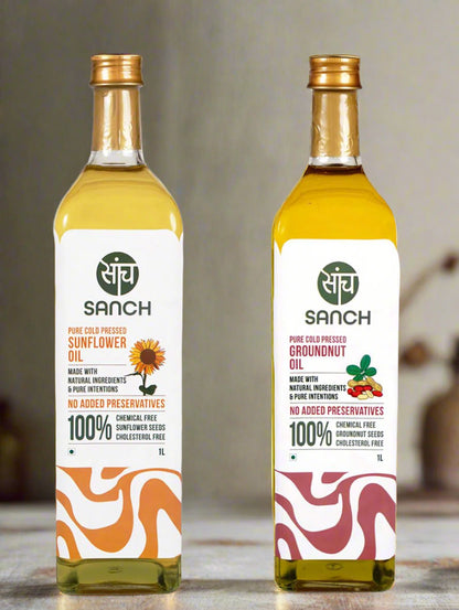 Cold Pressed Sunflower Oil & Groudnut Oil